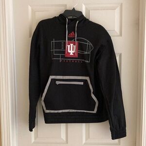 Adidas Men's Indiana University AEROREADY Hooded Sweatshirt - Large -Black